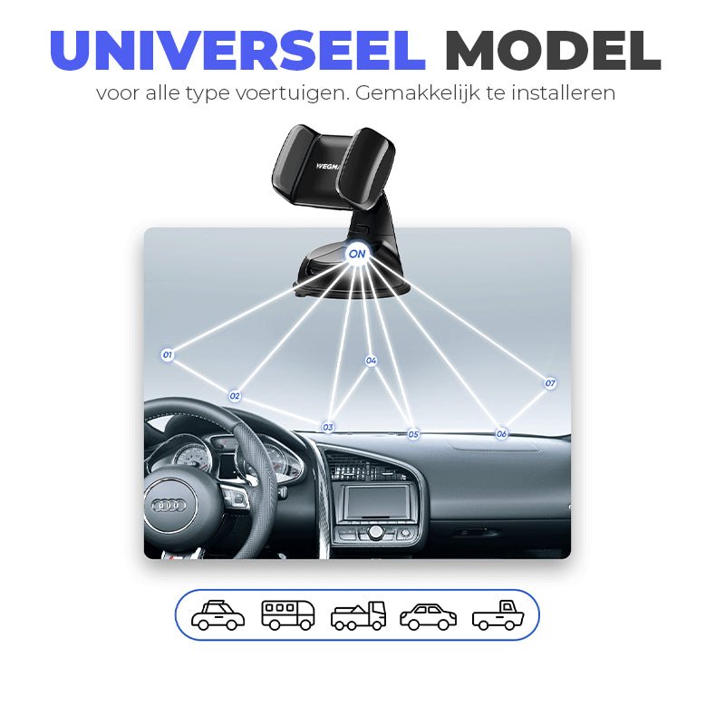 Eenvoudige installatie van Wegman telefoonhouder met één hand