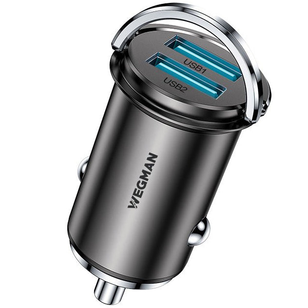 Wegman 45W USB-A autolader voor snel opladen van smartphones in de auto
